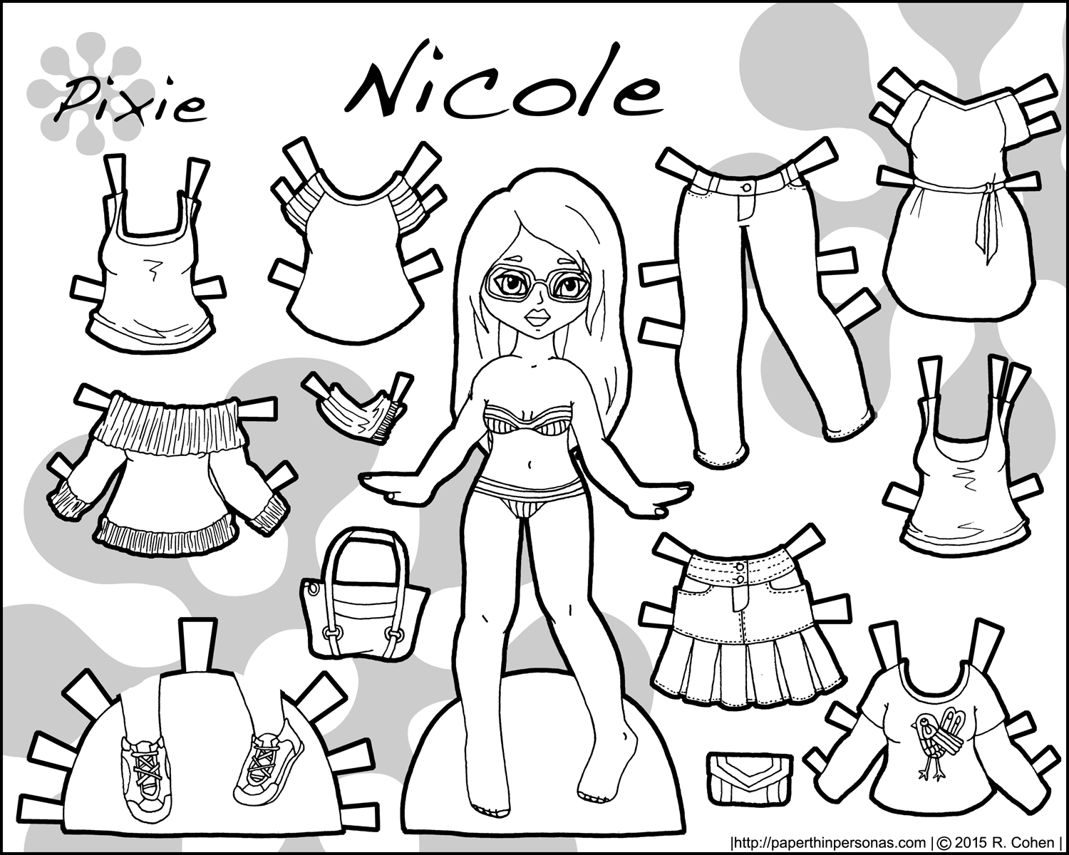 1500x1200 Nicole A Printable Fashion Paper Doll
