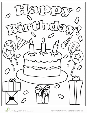 301x389 Birthday Coloring Pages Worksheets, Birthdays And Happy Birthday