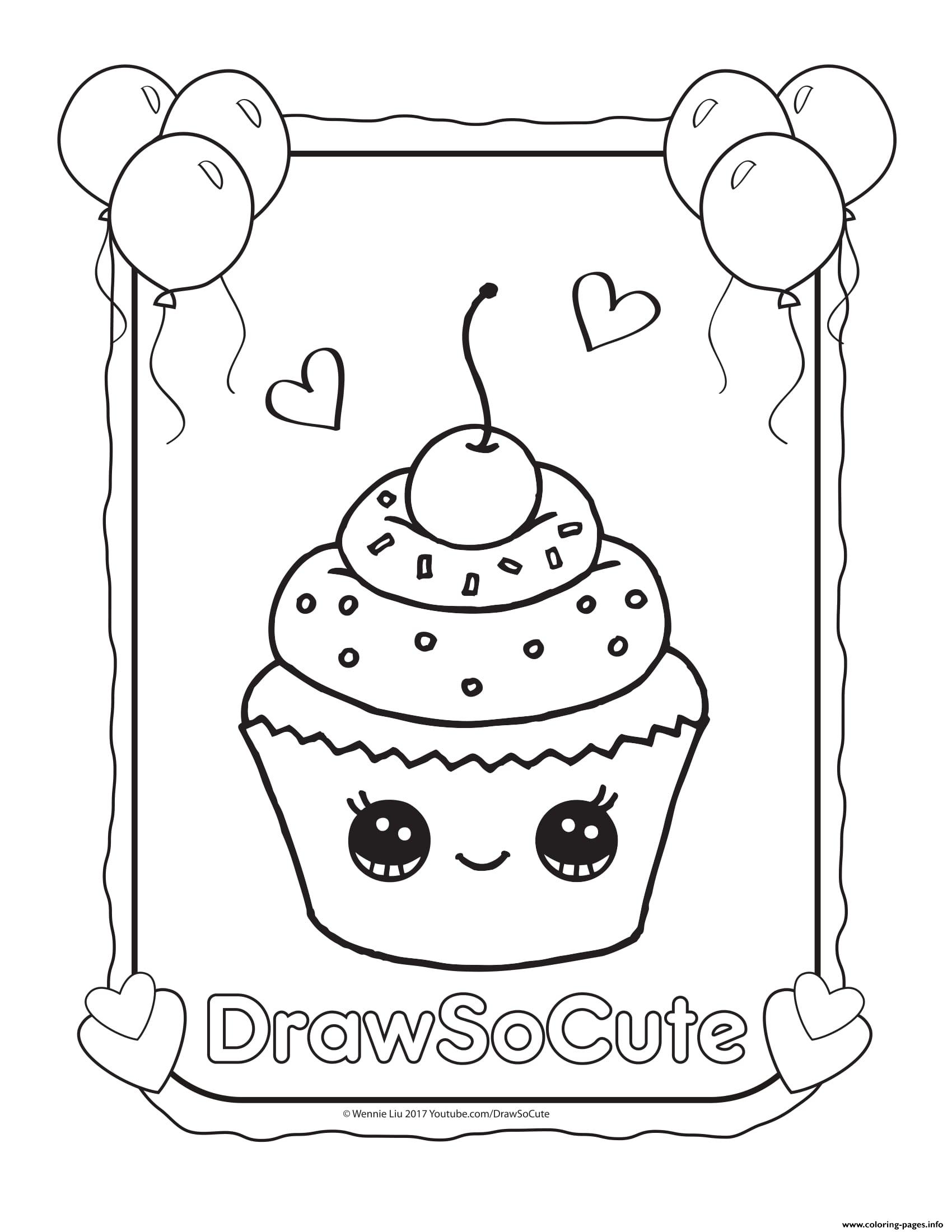 1700x2200 Cupcake Draw So Cute Coloring Pages Printable