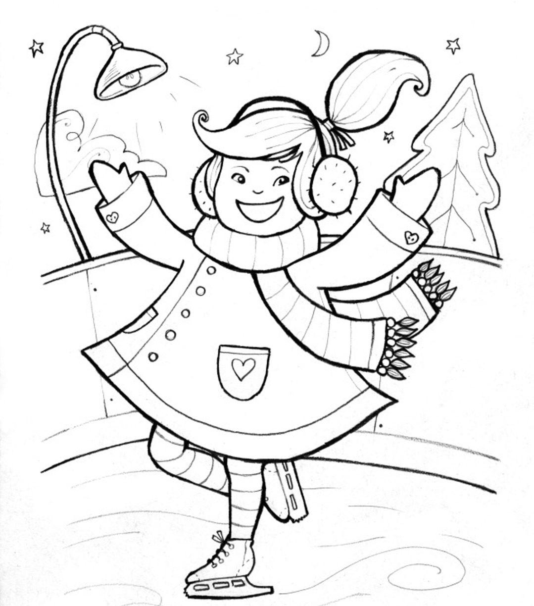 1079x1224 Ice Skating Coloring Pages To Download And Print For Toddler Free