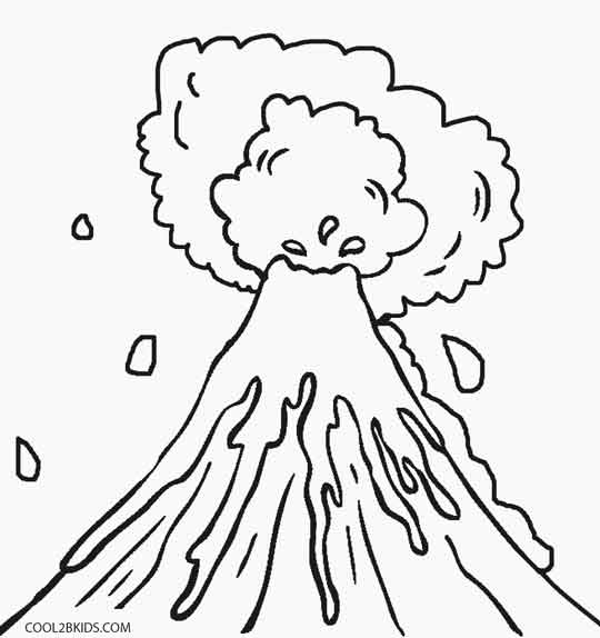 540x574 Printable Volcano Coloring Pages For Kids Cool2bkids