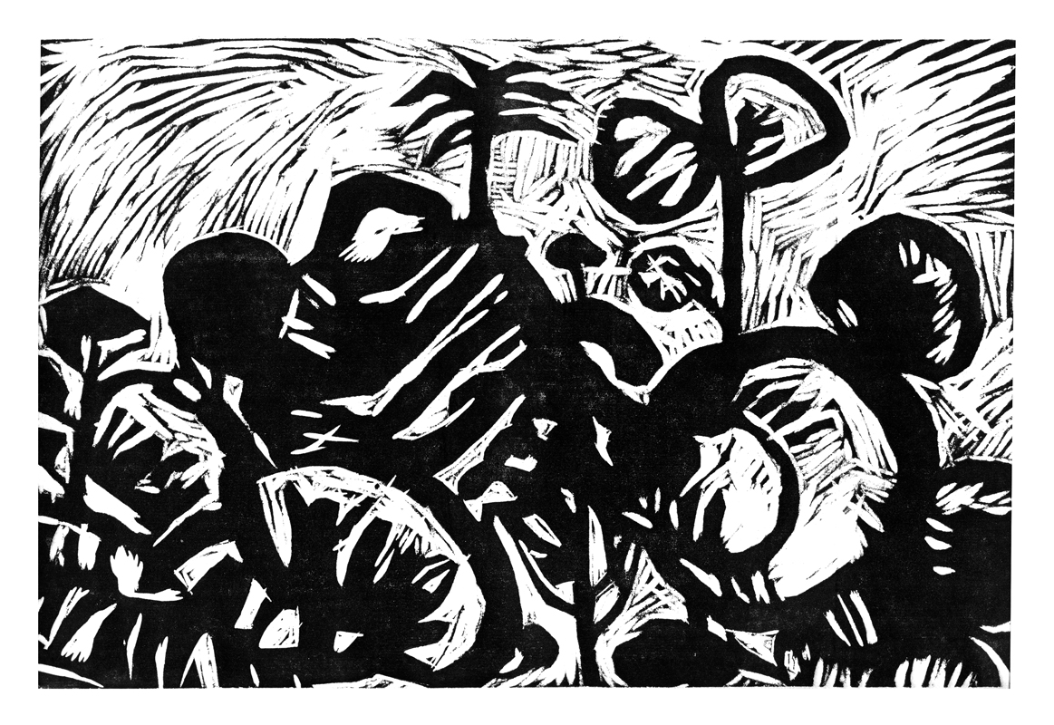 1163x800 Mauricio Piza, A Palmeira (The Palm Tree), Woodcut, 2012