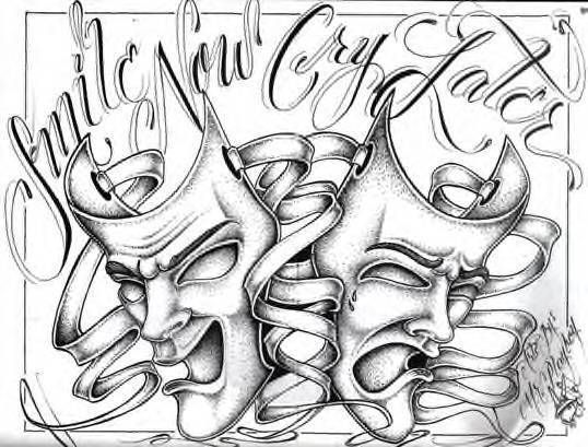 538x409 Drama Mask Drawings Dark Side Gtgtgtgt Light Side