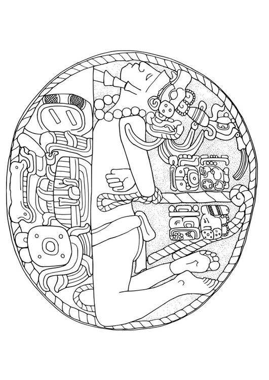 531x750 Coloring Page Mayan Prisoner