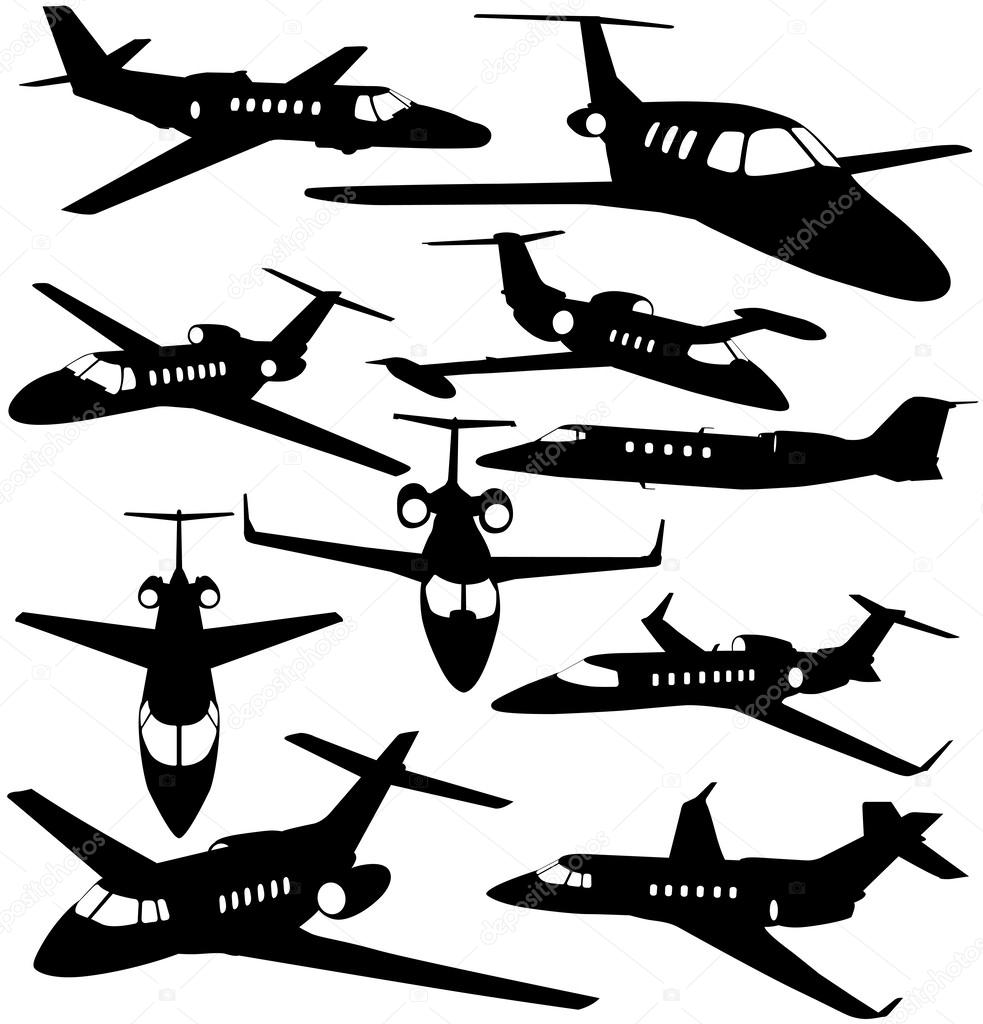 983x1024 Silhouettes Of Private Jet