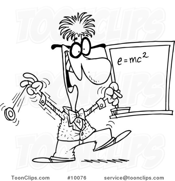 581x600 Cartoon Blacknd White Line Drawing Of Professor By