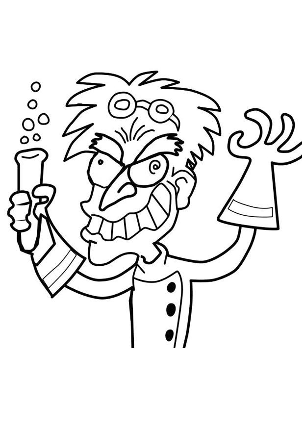620x875 Coloring Page Crazy Professor