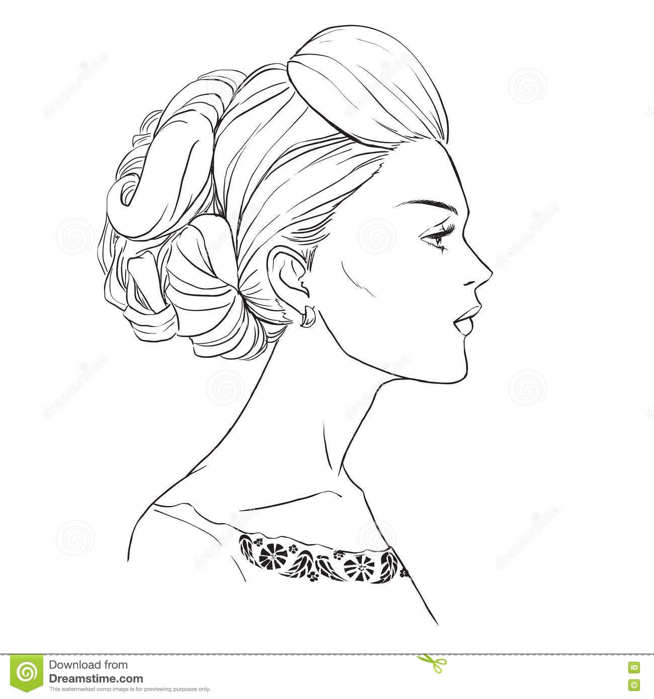 1300x1390 Drawing Of A Profile Of A Girl How To Draw A Face From The Side