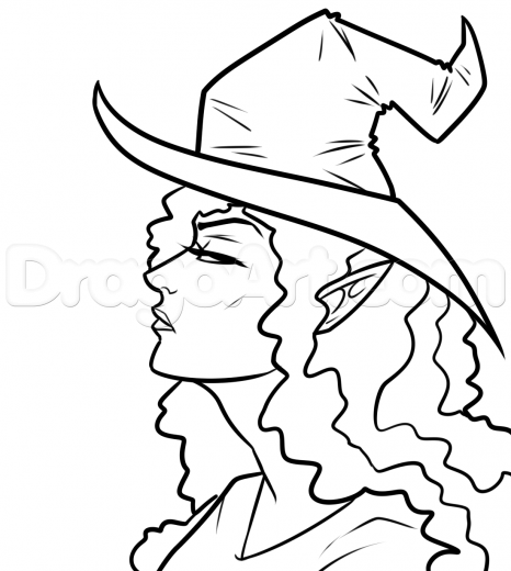 466x520 Drawn Witchcraft Profile Face