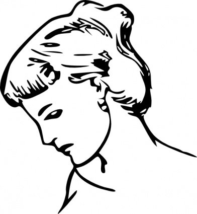 392x425 Female Profile Drawing, Free Vectors
