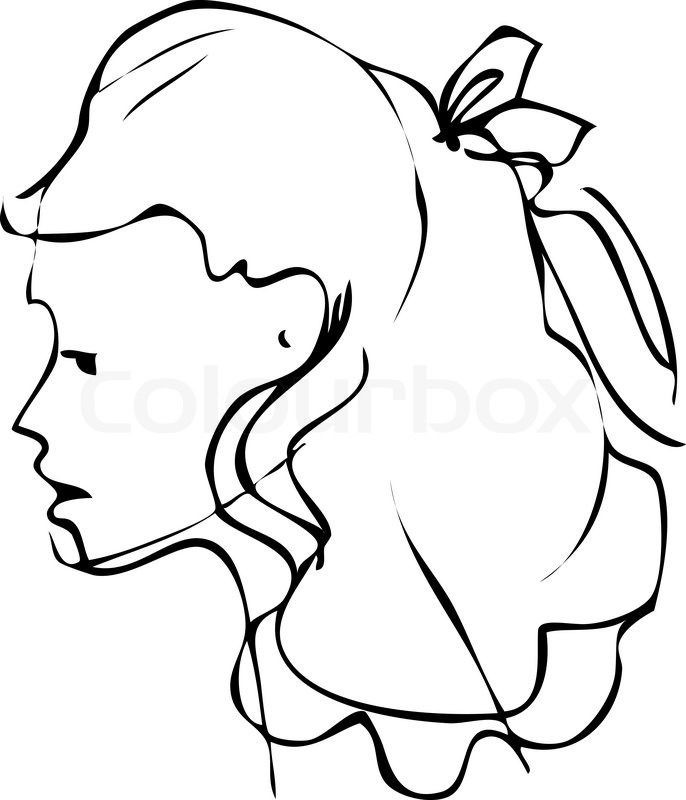 686x800 Sketch Is A Beautiful Profile Of Woman Face Stock Vector Colourbox
