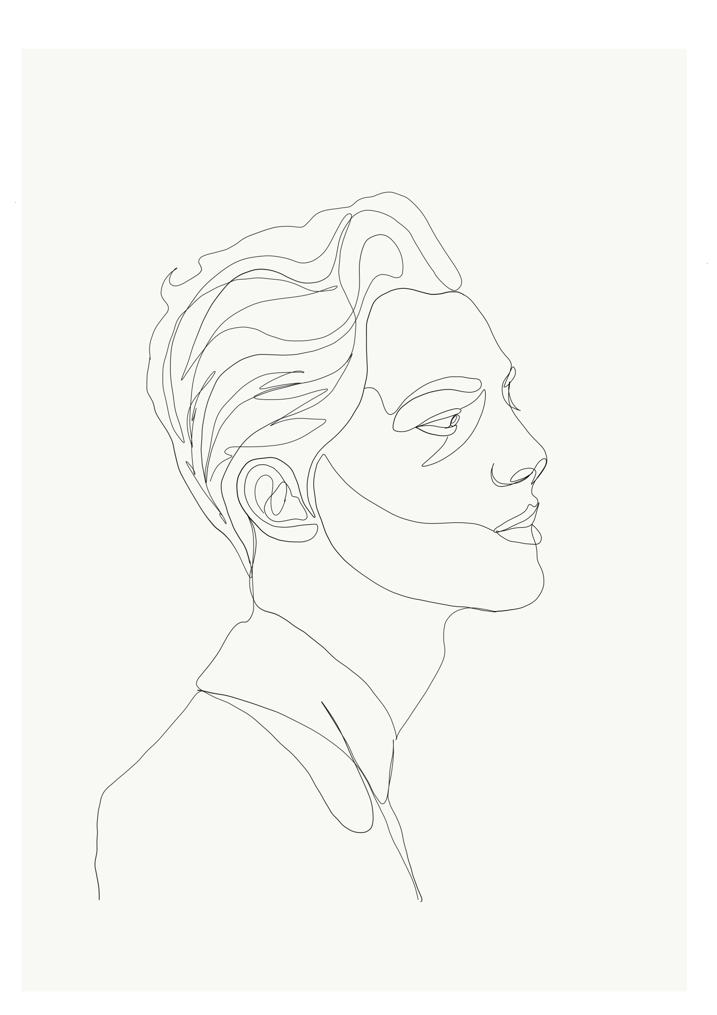 1448x2048 Emma Ryan Single Line Drawing Mans Face Profile Drawing