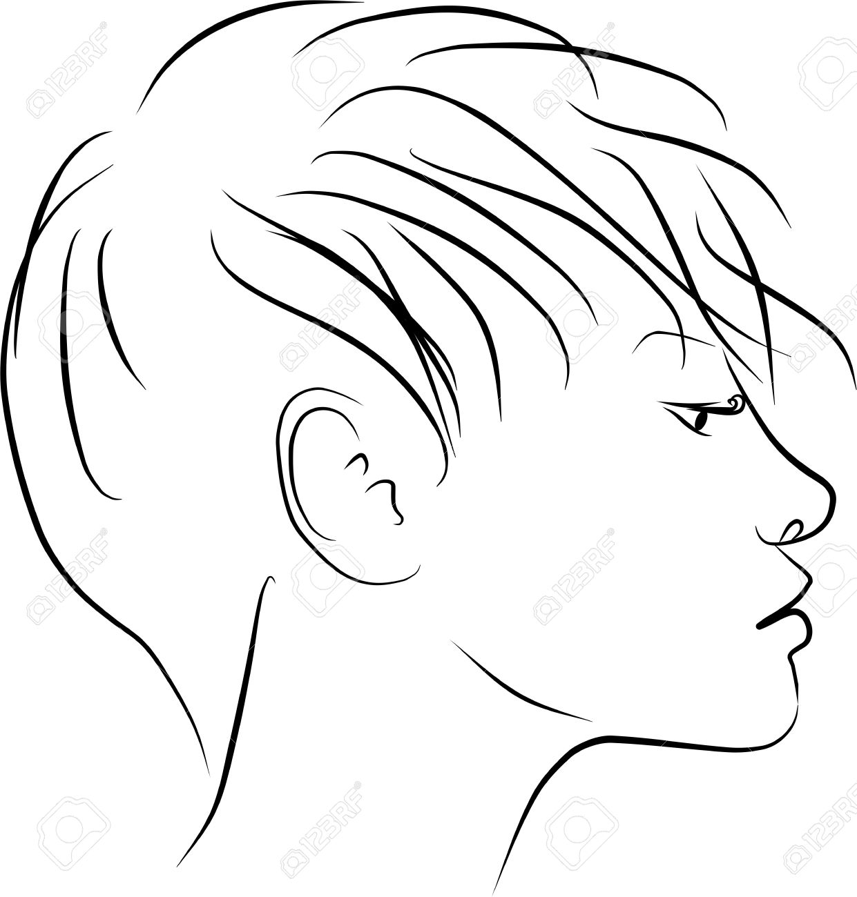 1241x1300 Young Woman Profile Stock Photo, Picture And Royalty Free Image