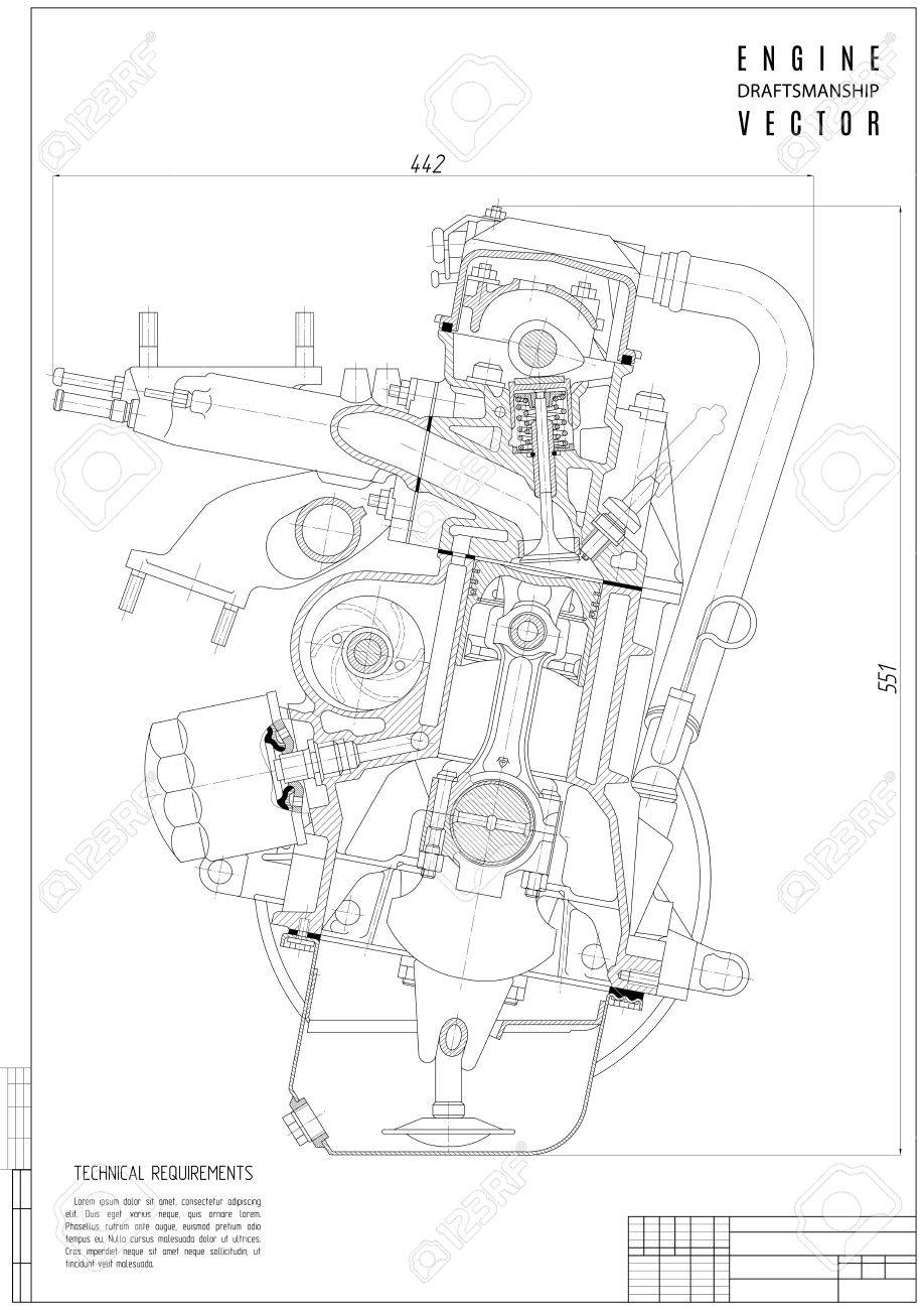 918x1300 Technical Drawing Engine, Construction Project Or Plan