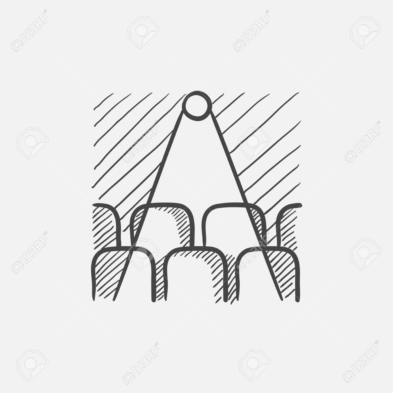 1300x1300 Movie Theater With Empty Seats And Projector Sketch Icon