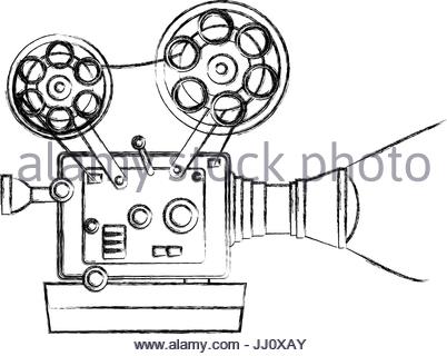 402x320 High Detailed Vintage Film Projector Cinema Icon Stock Vector Art