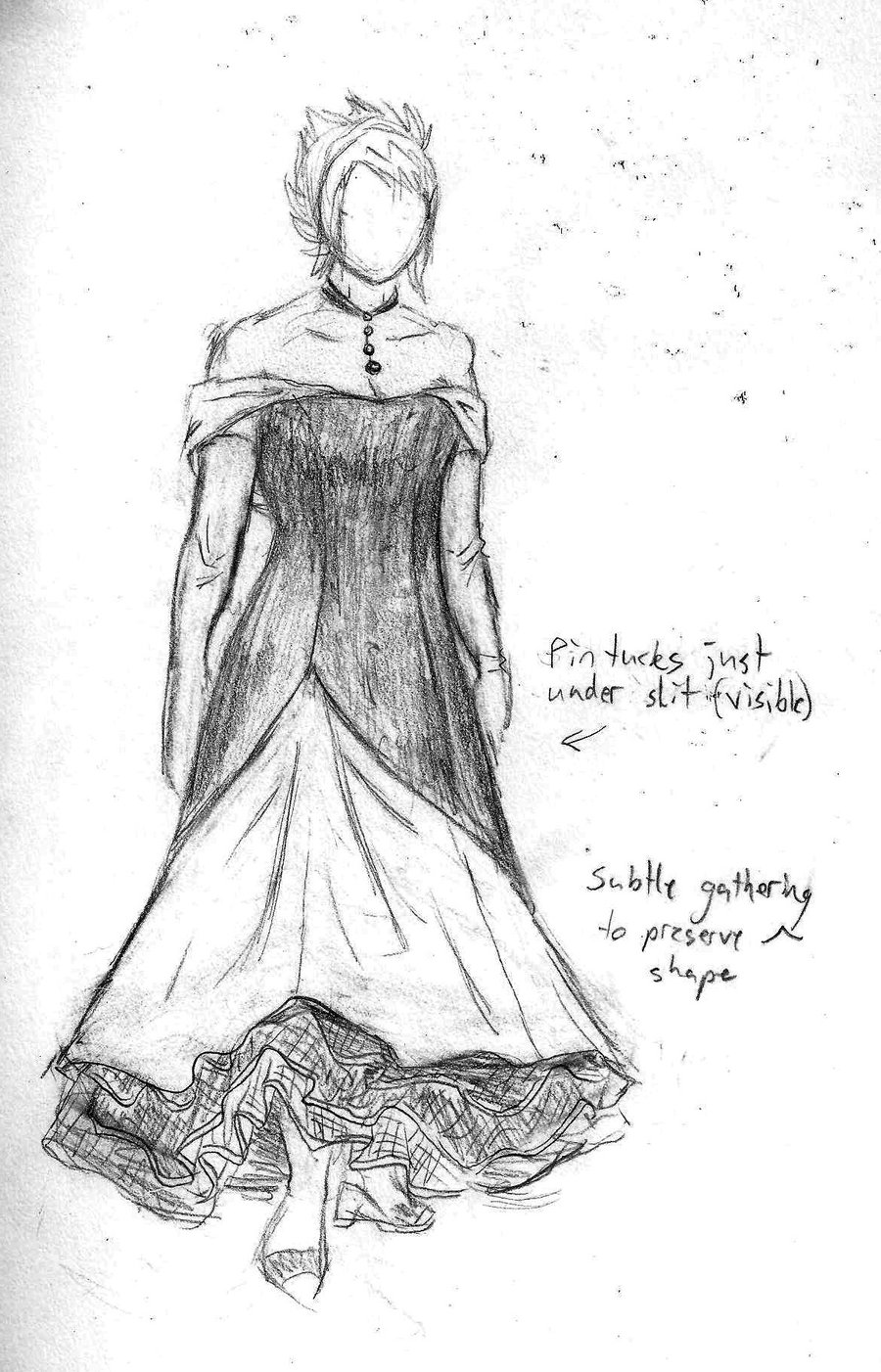 900x1402 Prom Dress Sketch By Gryphelyse