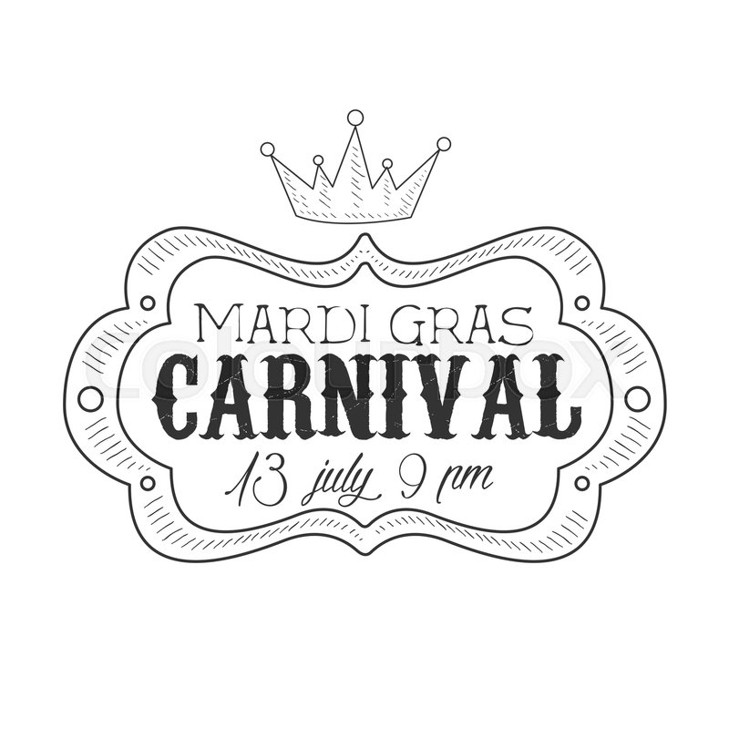 800x800 Carnival Hand Drawn Monochrome Mardi Gras Event Vintage Promotion