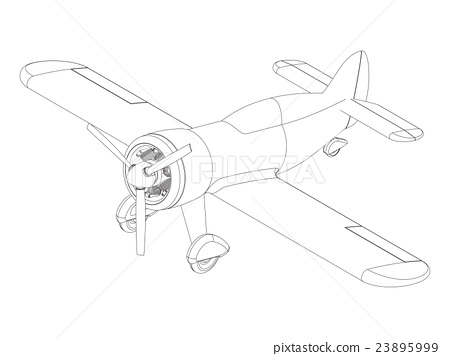450x356 Vector Isolated Propeller Plane Drawing