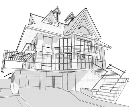 450x375 House Vector Technical Draw Royalty Free Cliparts, Vectors,