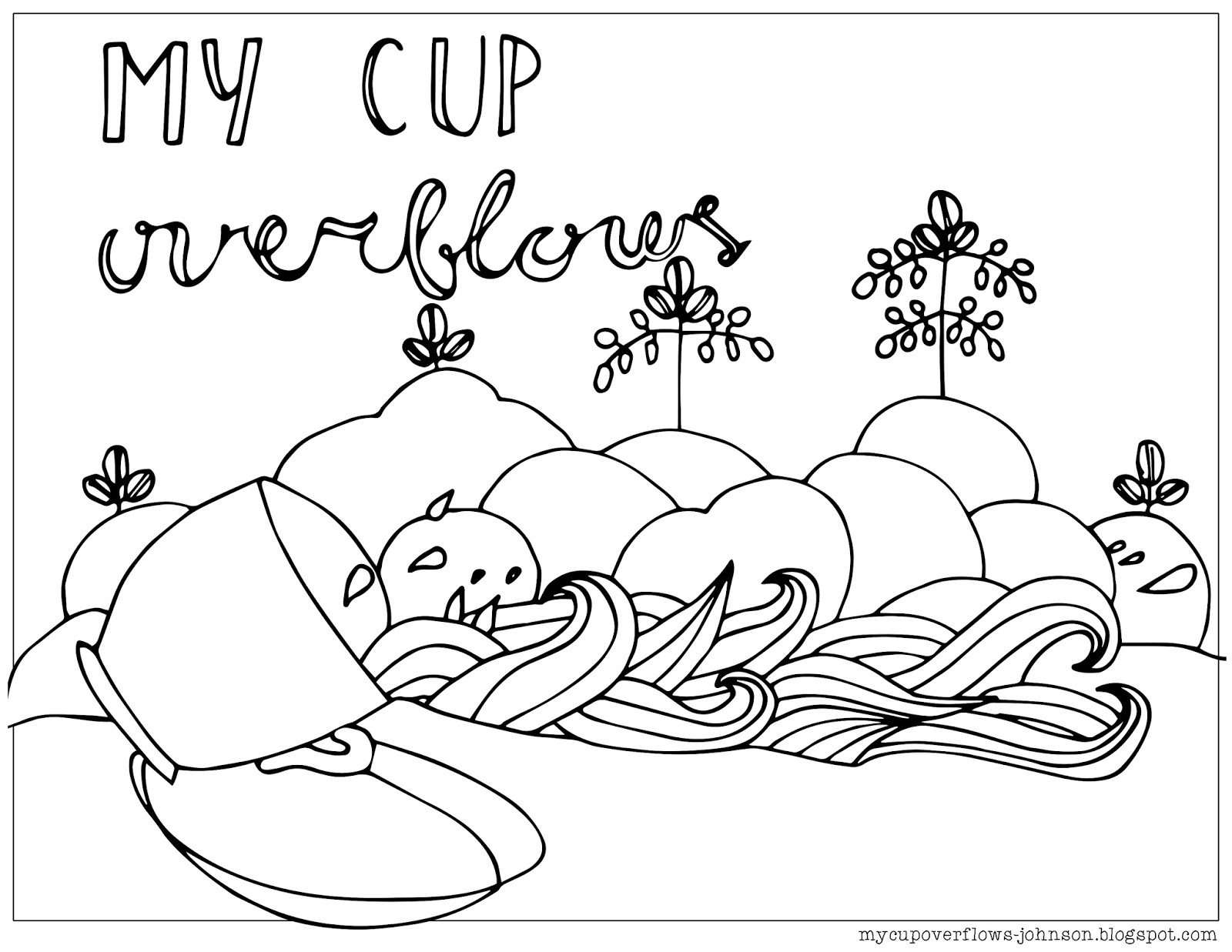 1600x1237 My Cup Overflows My Cup Overflows Coloring Page