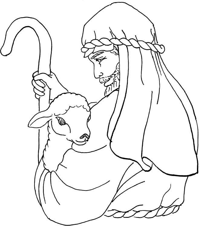 661x745 The Shepherd Coloring Page