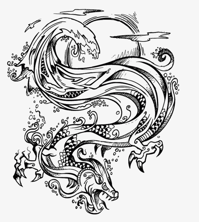 650x726 Long Line Drawing Image, Tattoo, Plain, Decorative Paintings Png