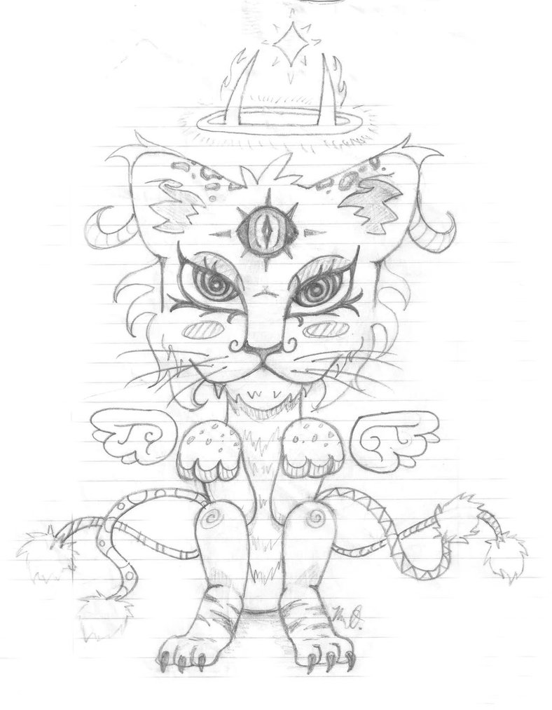 788x1013 Psychadelic Mythical Creature Sketch By Dbxgokai