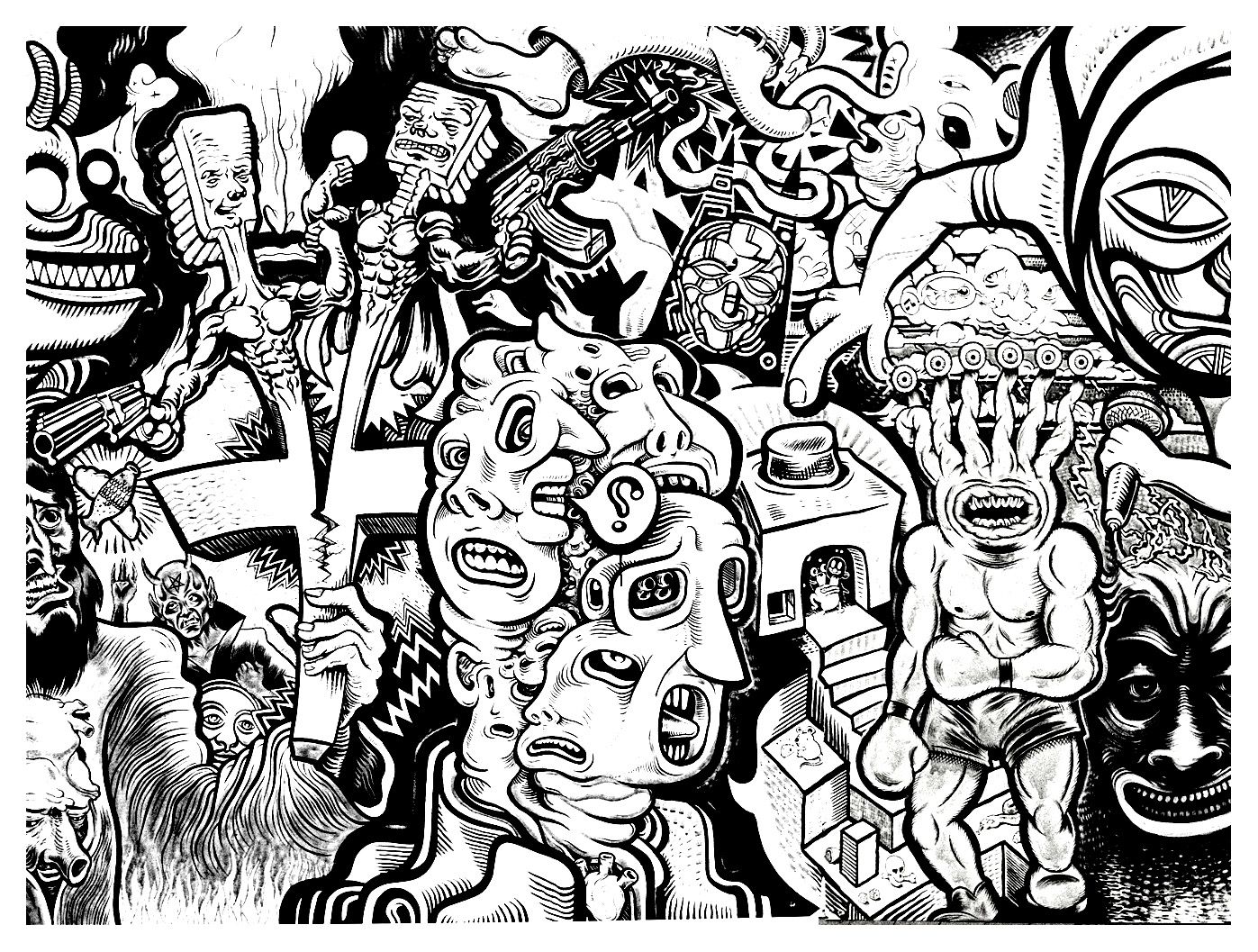 1397x1057 Psychadelic Coloring Sheet, For Confirmed Drawers !,