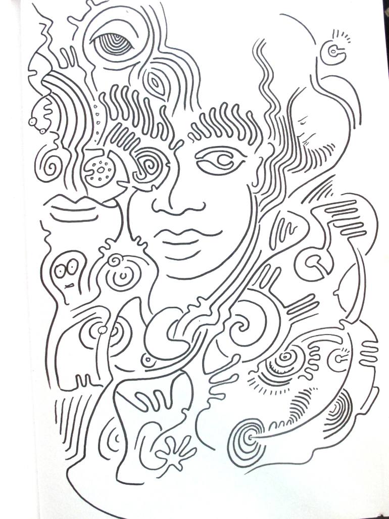 770x1027 Saatchi Art Psychedelic Drawing Book 01 Drawing By Raphael Egel