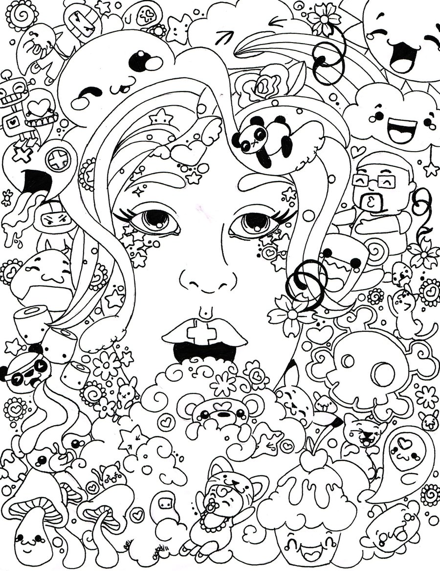 900x1167 Download Psychedelic Drawing To Coloring Pages