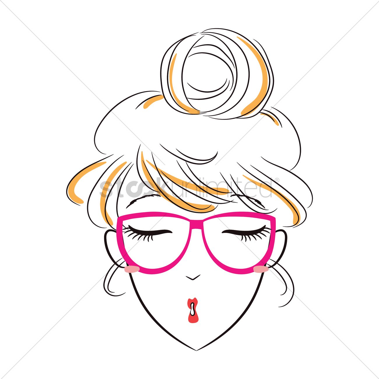 1300x1300 Girl With Puckered Lips Vector Image