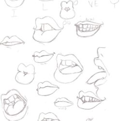 250x250 Lips Drawing, Pencil, Sketch, Colorful, Realistic Art Images