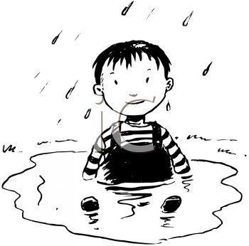 350x346 Picture Of A Young Boy Sitting In A Puddle Of Water In A Vector