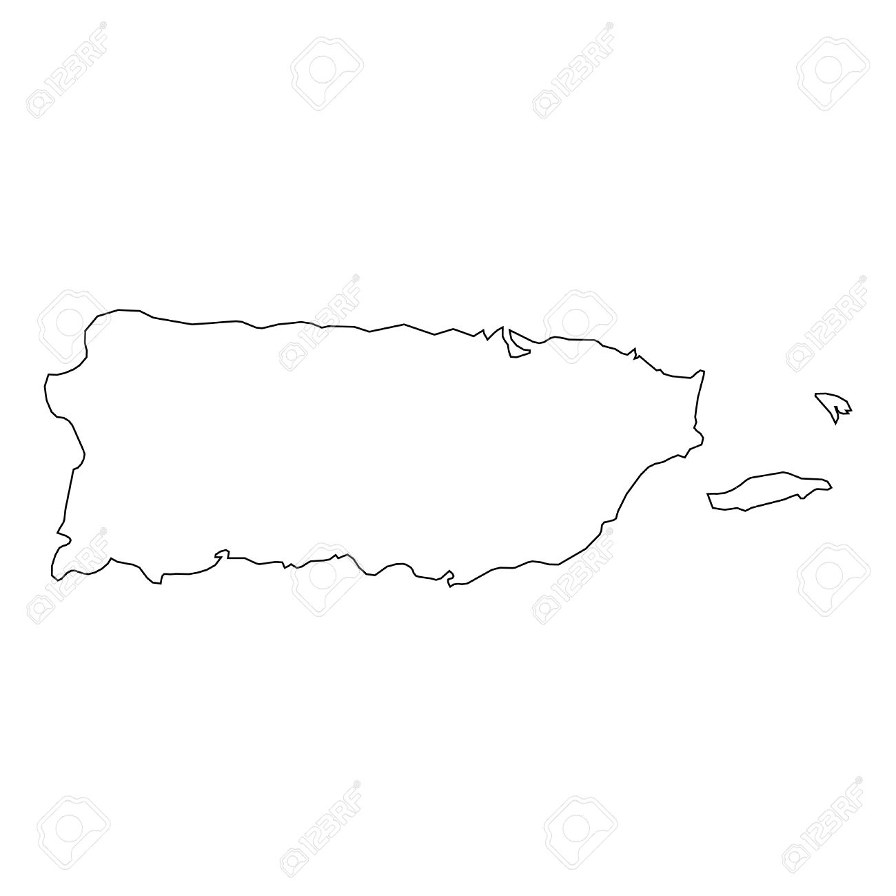 All 101+ Images Map Of Puerto Rico Black And White Latest
