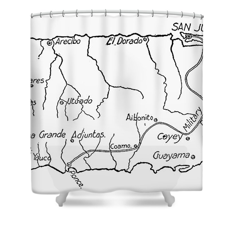 800x800 Map Of Puerto Rico, 1899 Shower Curtain For Sale By Granger