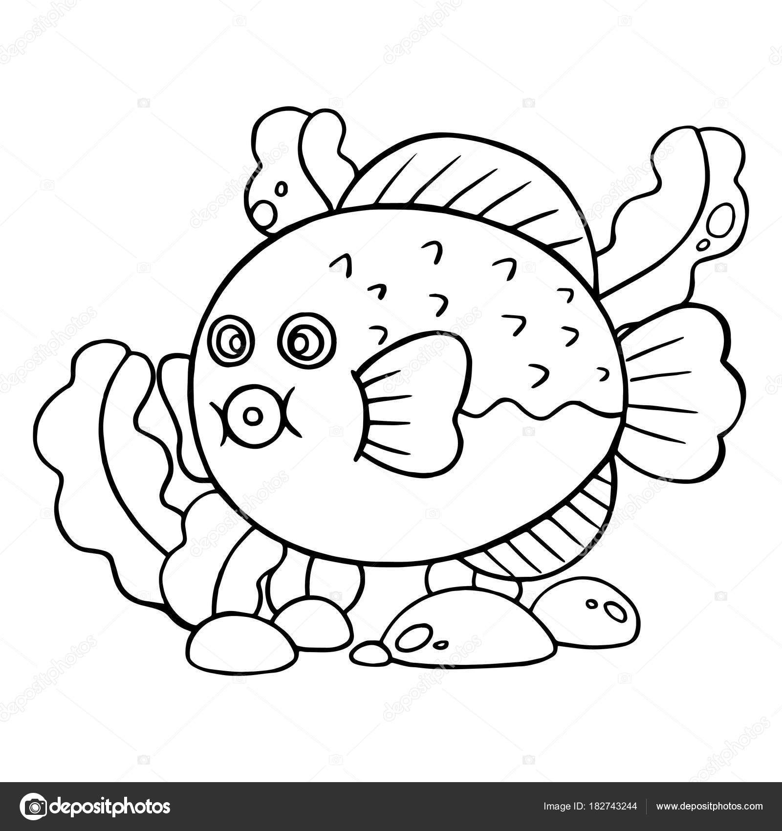 1600x1700 Cute Cartoon Puffer Fish White Background Childrens Prints Shirt