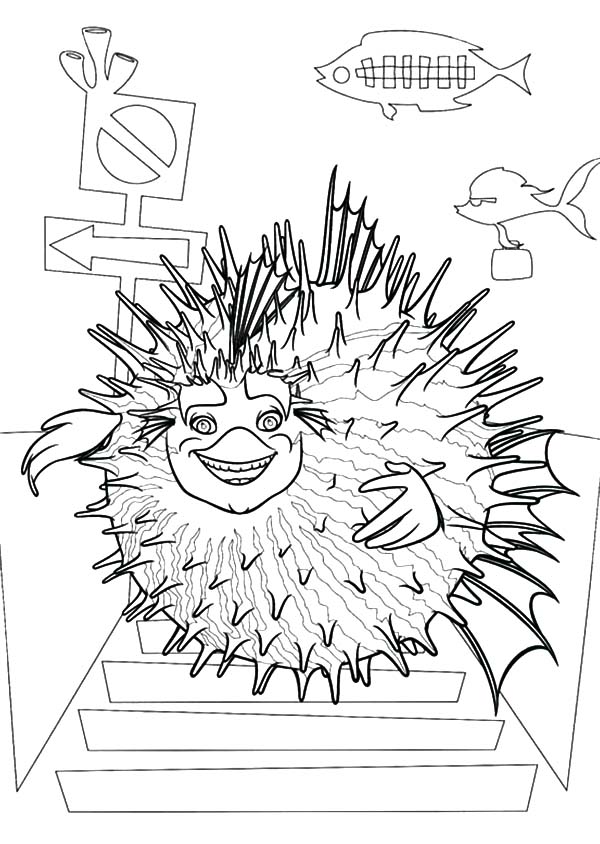 600x844 Sykes The Pufferfish From Shark Tale Coloring Pages Batch Coloring