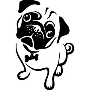 300x300 Pug Dog Breed Mops Jdm Auto Car Bumper Window Vinyl Decal Sticker
