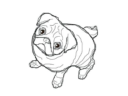 500x375 Pugs Coloring Pages Pin Drawn Pug Coloring Page 3 Pug Coloring