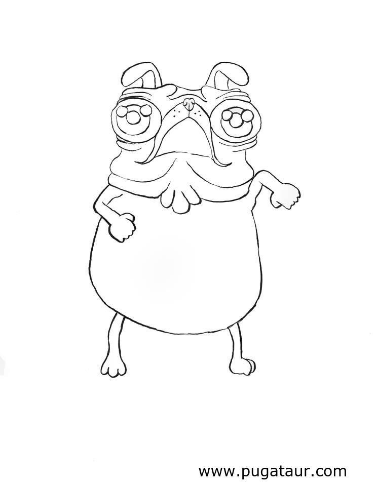744x960 Pugataur Pug Dancing Coloring Pages Line Art Pugataur Pug