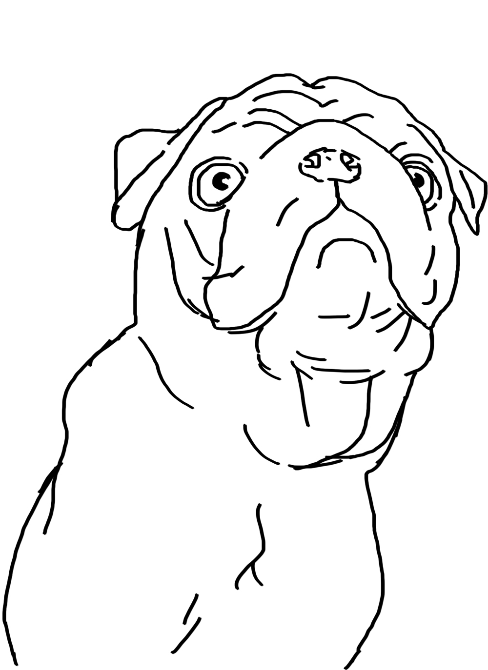 Pug Line Drawing at GetDrawings | Free download