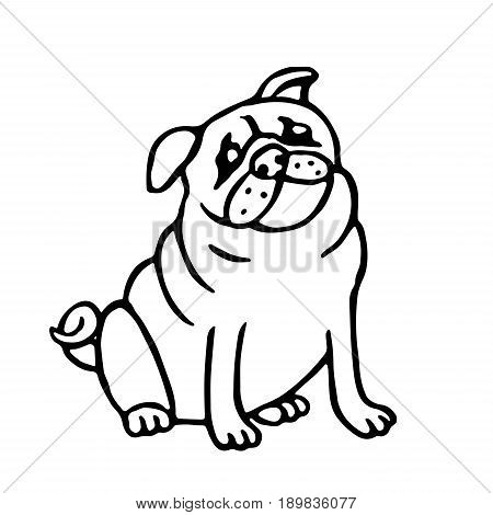 450x470 Cute Outline Pug. Isolated Vector Vector Amp Photo Bigstock
