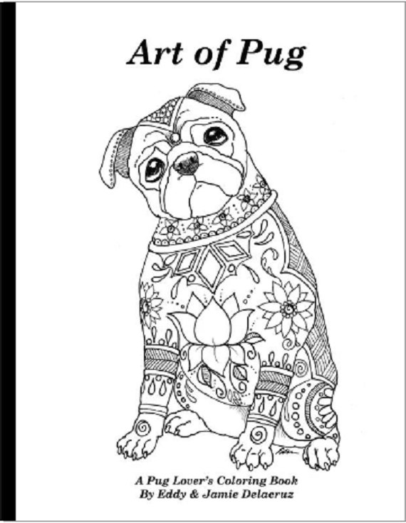 570x734 Art Of Pug Coloring Book Volume No. 1
