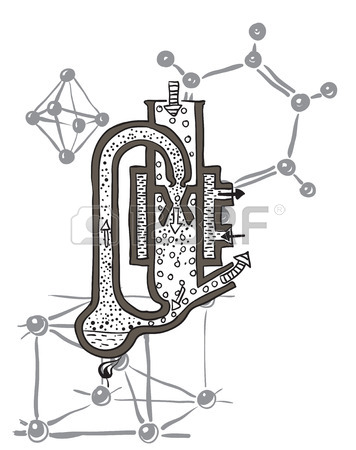 356x450 Drawing Scheme Of Mercury Vacuum Pump Stock Photo, Picture