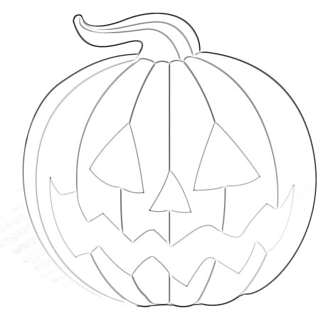 471x450 Halloween Pumpkin Cartoon Sketch