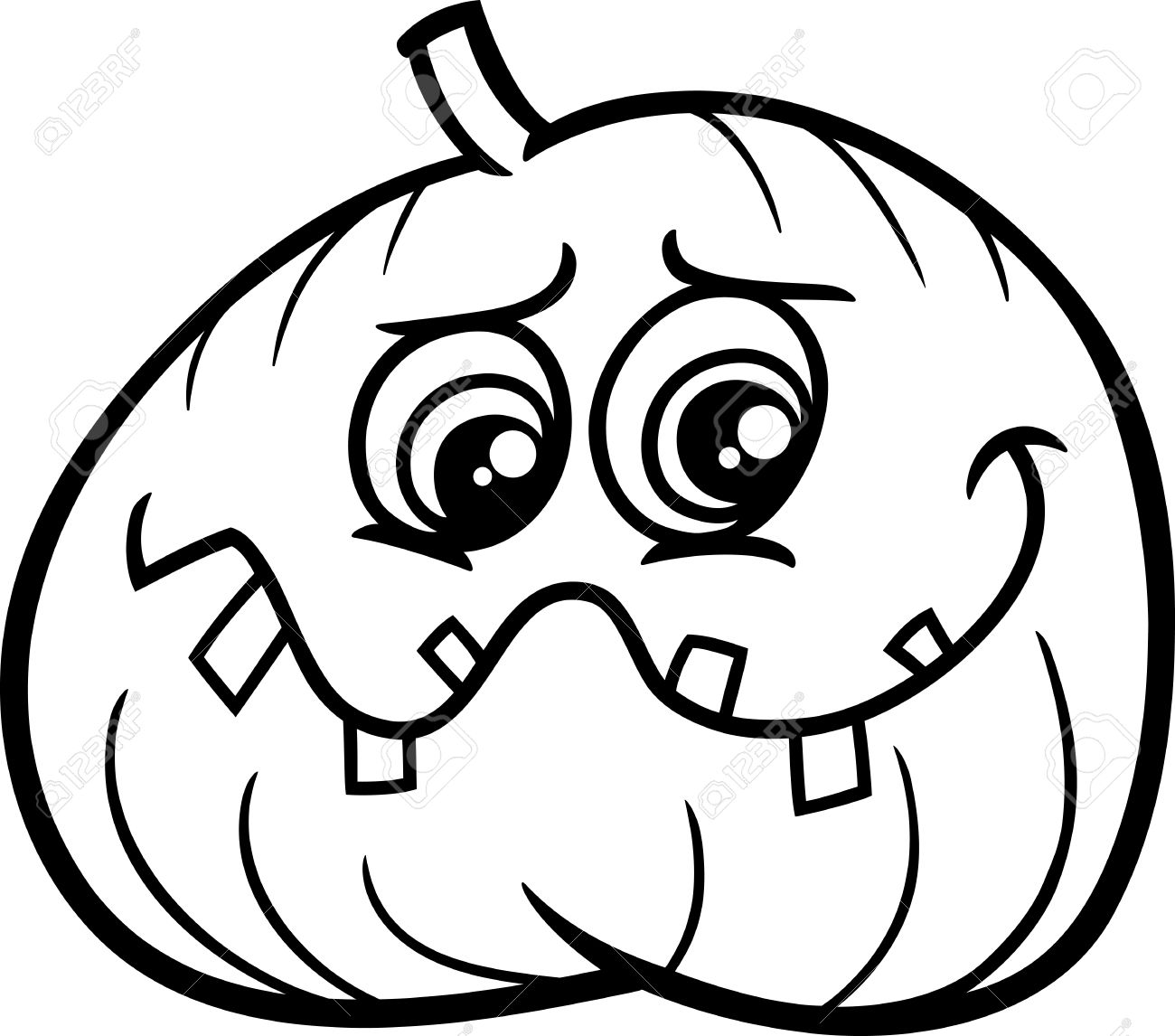 1300x1146 Black And White Cartoon Illustration Of Halloween Jack Lantern