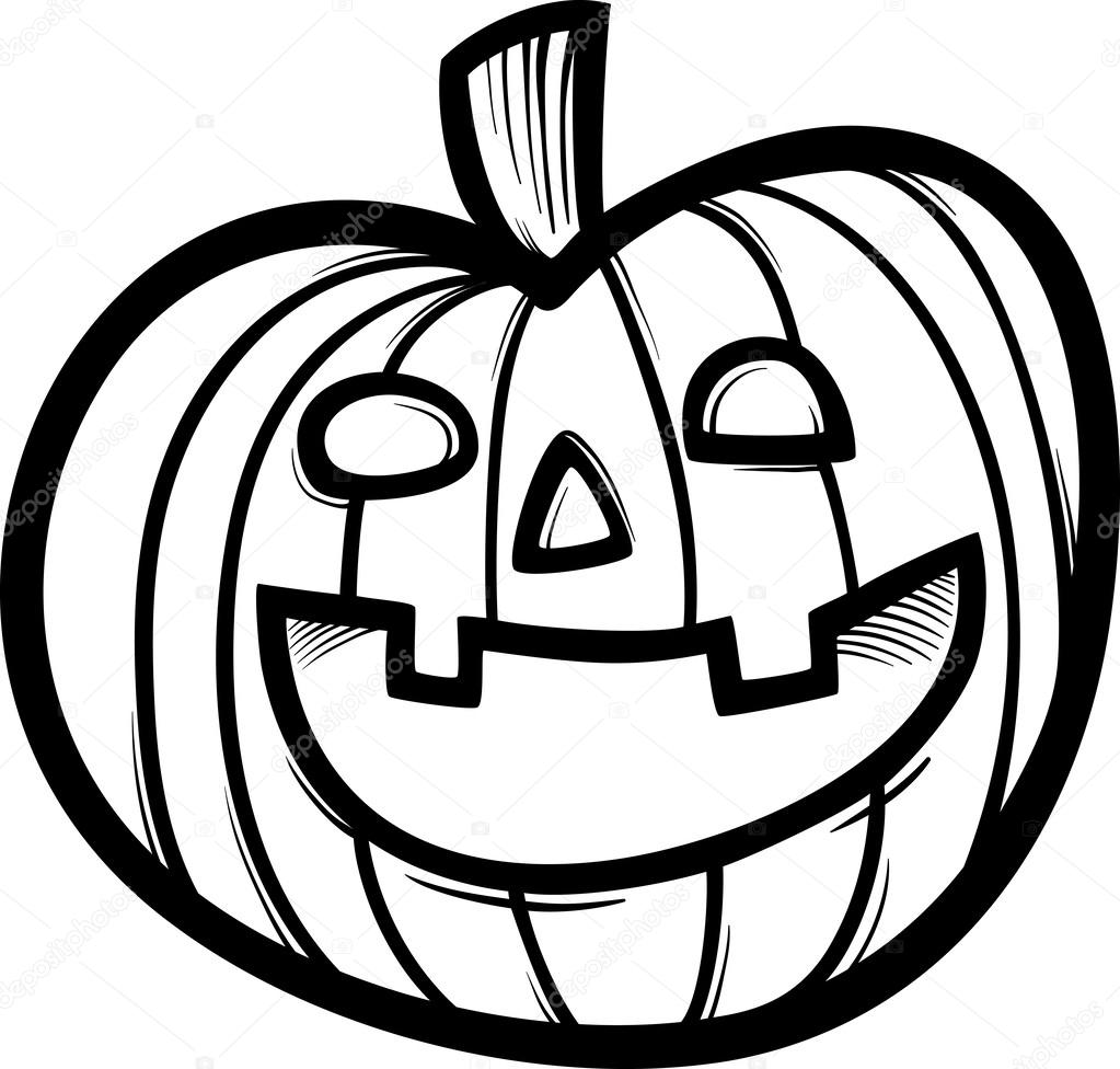 1023x976 Halloween Pumpkin Cartoon For Coloring Stock Vector Izakowski