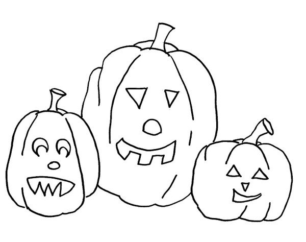600x474 Pumpkin Halloween Coloring Pages Easy