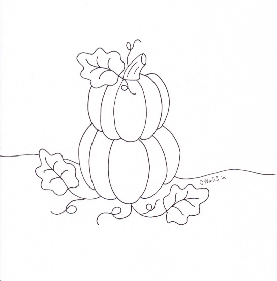 545x553 Stacking Pumpkins Coloring Page